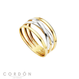 anillo-bandas-10mm-cruzada-oro-bicolor-18k